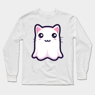 Kawaii Ghost Cat Long Sleeve T-Shirt